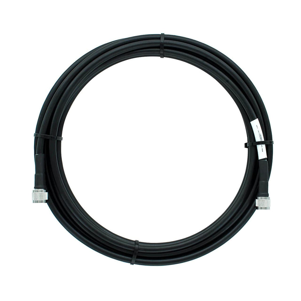 50-ohm N-Male to N-Male Black Coax Cable 60ft A96324