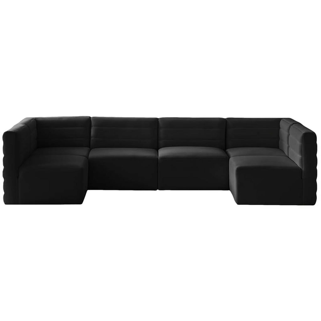 Black Velvet Modular Sectional D628