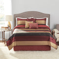 Red Striped 7-Piece Comforter Set U68569