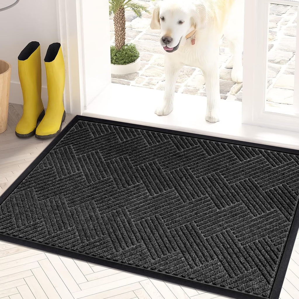 24''x35.4'' Gray Rubber Backing Doormat S243