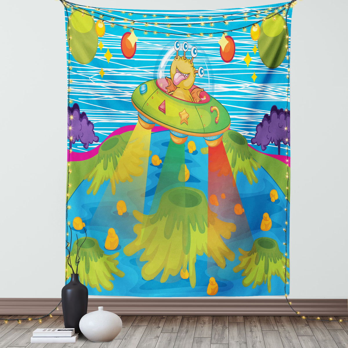 Green Blue 60W X 80L Inches Wall Hanging Tapestry F8878