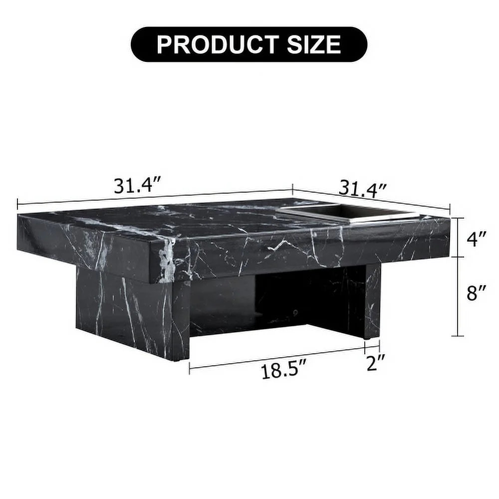 MDF Coffee Table with Black Patterns 31.4" W453942