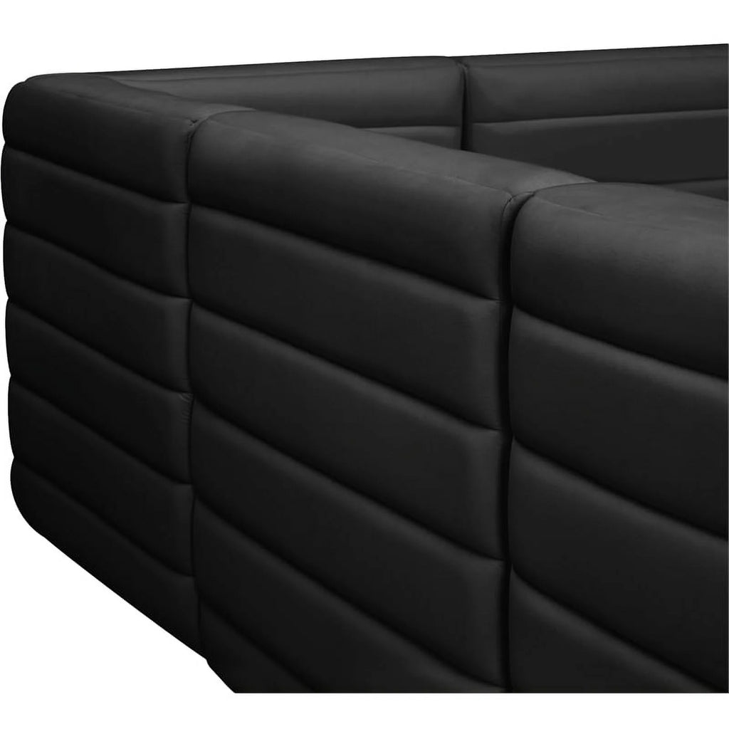 Black Velvet Modular Sectional D628