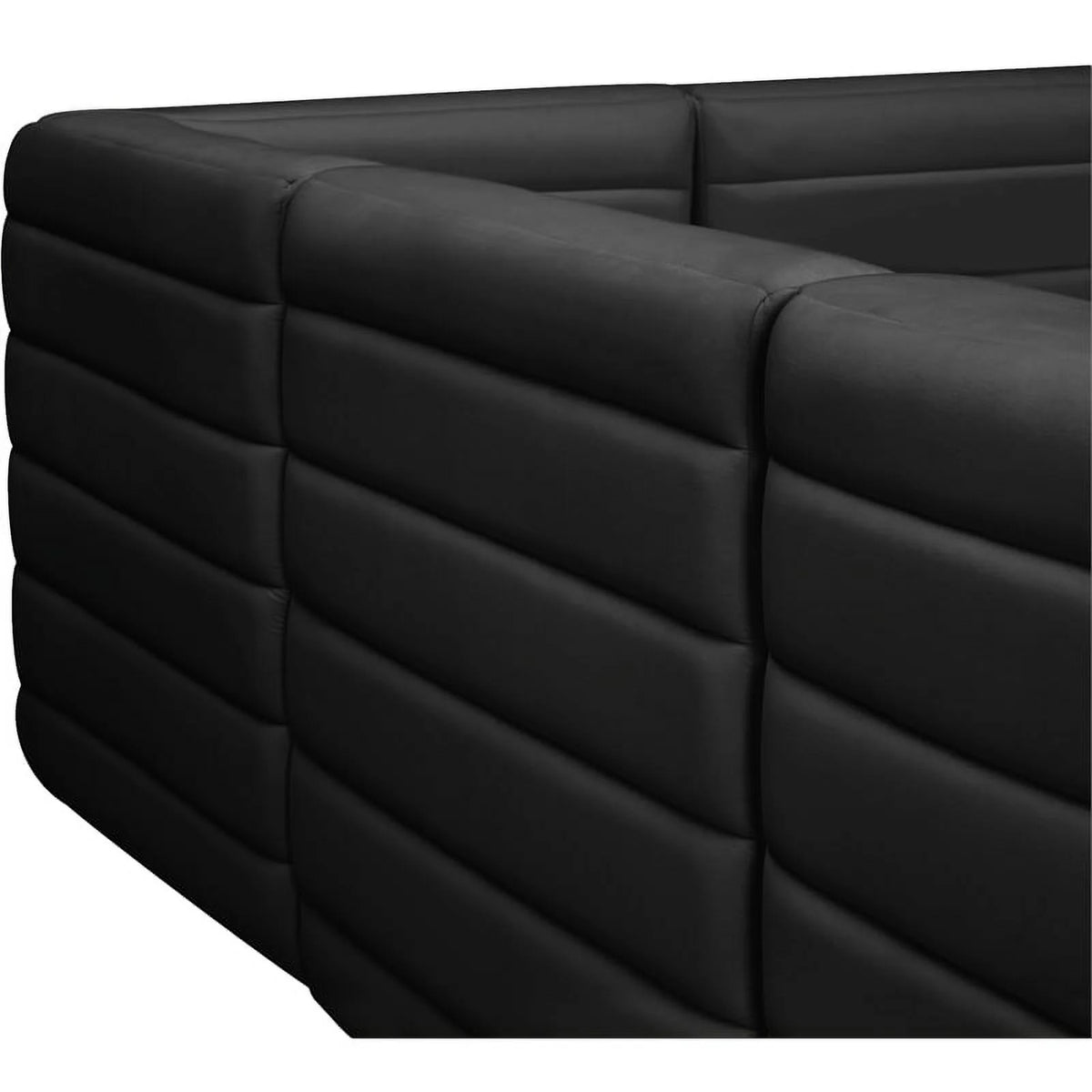 Black Velvet Modular Sectional D628