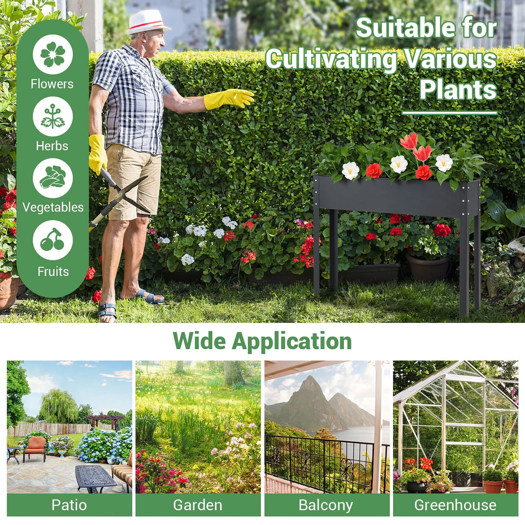 40'' Metal Raised Garden Bed with Legs A52692