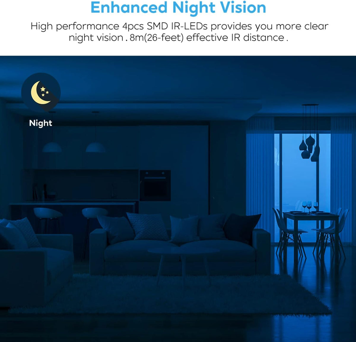 5MP WiFi Dome Indoor Security Camera Pan/Tilt IP Camera with 2 Way Audio Night Vision, Pack of 2 B801557