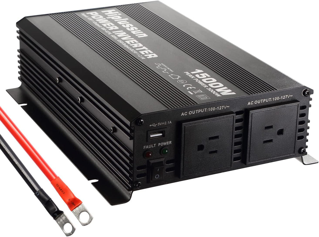 600 Watt Pure Sine Wave Power Inverter 12v to 110v DC to AC with USB and AC Outlet U361