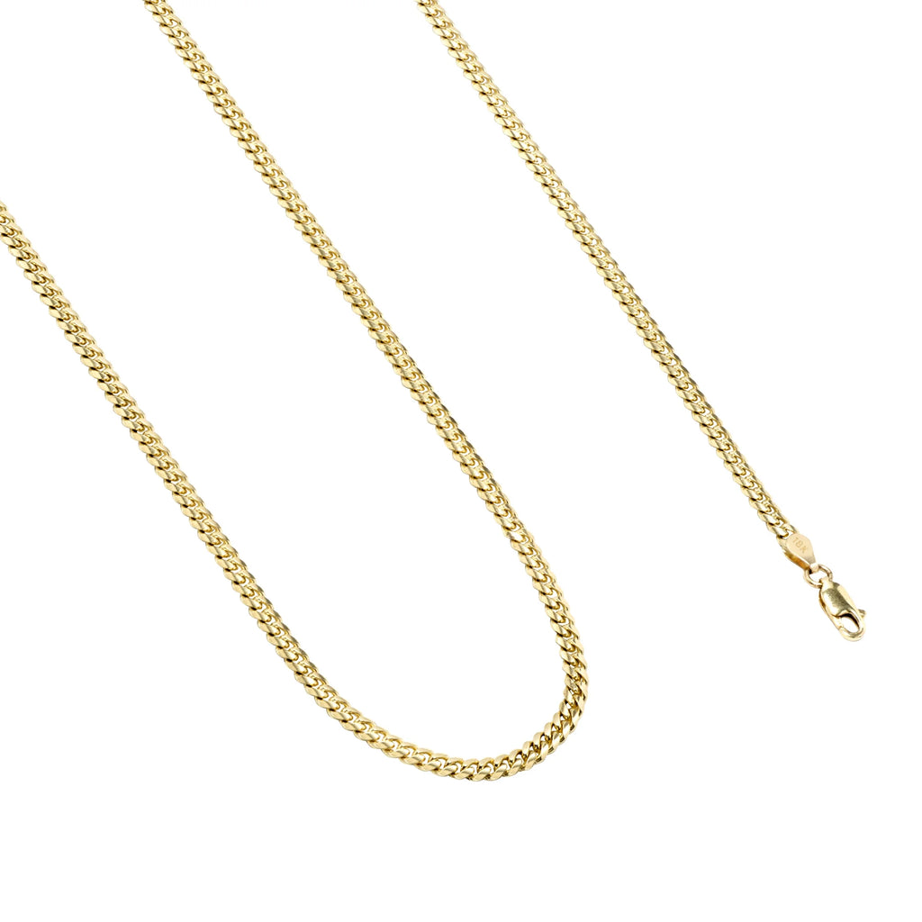 18K Yellow Gold Solid Miami Cuban Link Chain Pendant Necklace 16" - 30" D214161