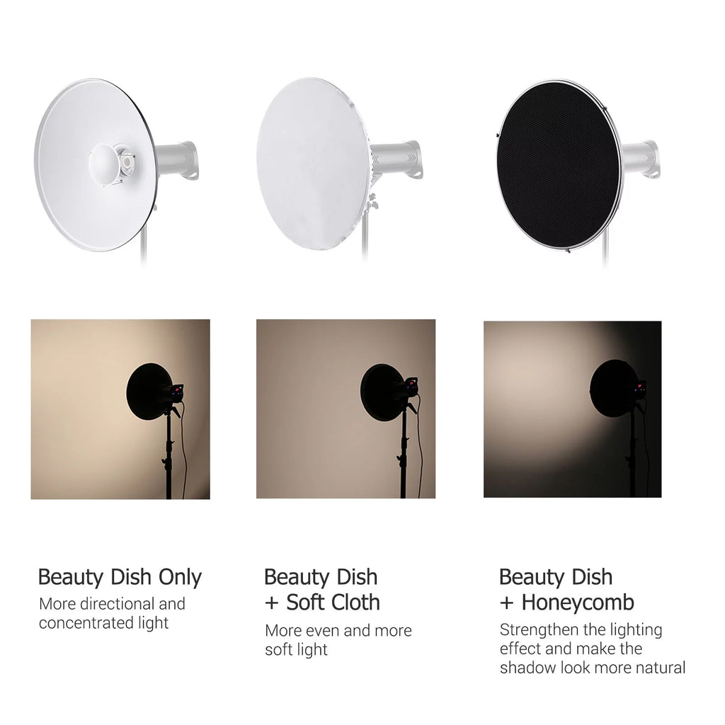 22 Inch Beauty Dish Reflector Diffuser with Honeycomb Soft Cloth O32831