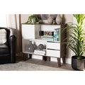 White and Walnut Brown 2-Shelf Bookcase B85876