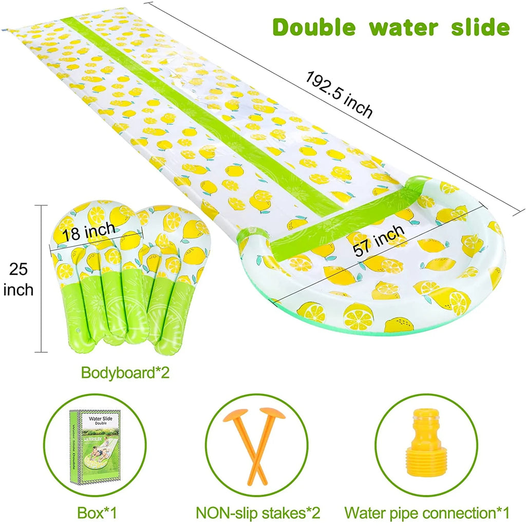 Inflatable Water Slide with Sprinkler and 2 Body Boards T345195