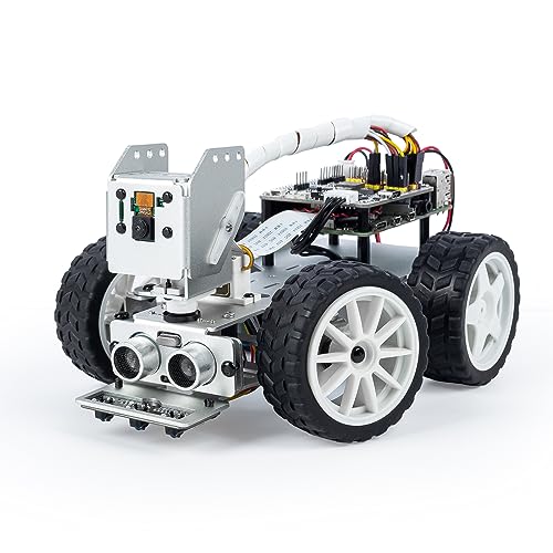 AI Video Robot Car Kit for Raspberry Pi 5/4/3B+/3B with Camera, Mic, Rechargeable Battery U887684