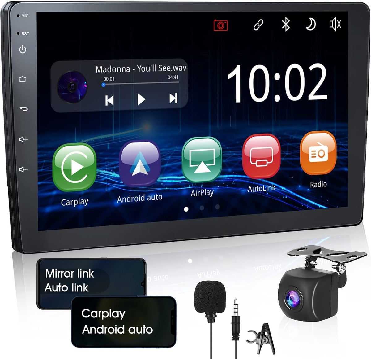 10.1 IPS Touchscreen Double Din Car Stereo with Backup Camera I9083