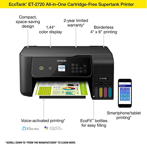 Black Wireless Color All-in-One Supertank Printer with Scanner and Copier G33698