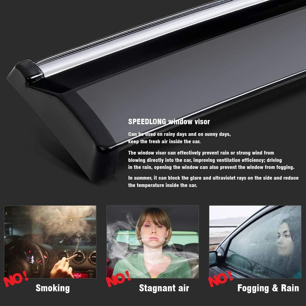 Car Window Visor Vent Shade Deflector Sun/Rain/Fog Guards E636