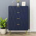 Navy Blue 4 Drawer Dresser with Gold Handles Z166880