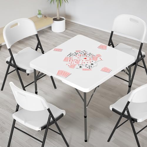 Black 34" Fold in Half Square Plastic Table O3892