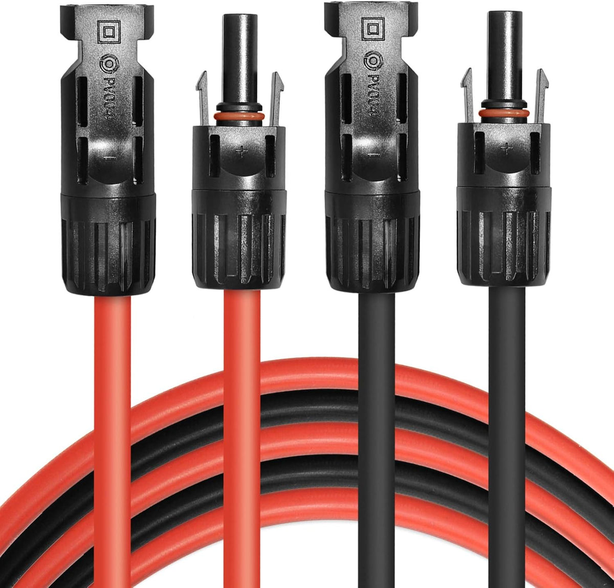 30FT Black Red 10AWG Solar Panel Extension Cable with Female and Male Connector, Set of 2 X104546