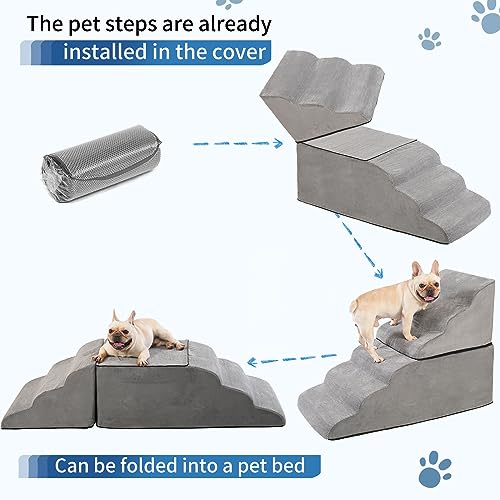 6 Tier Pet Stairs with Handle and Washable Cover Z15494