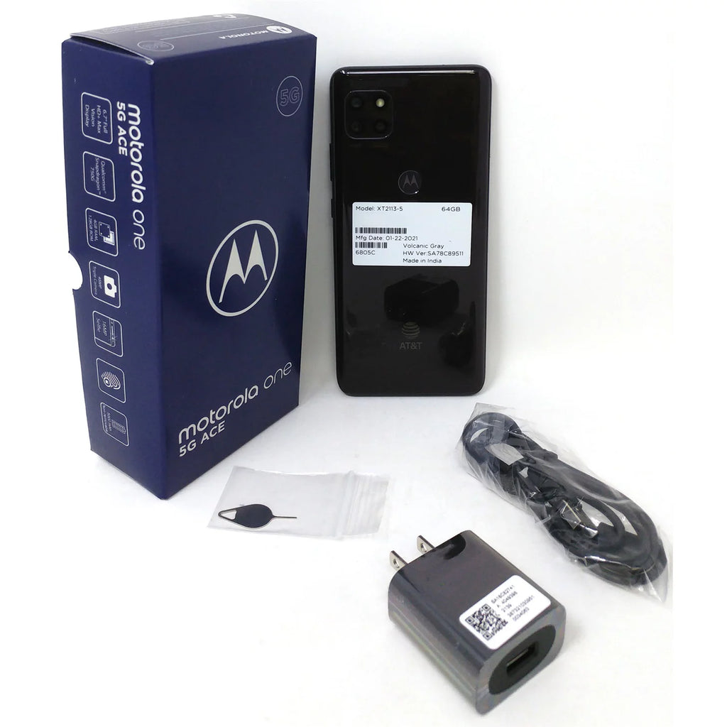 Motorola Moto One 5G Ace 64GB GSM Unlocked Cell Phone Volcanic Gray I914434