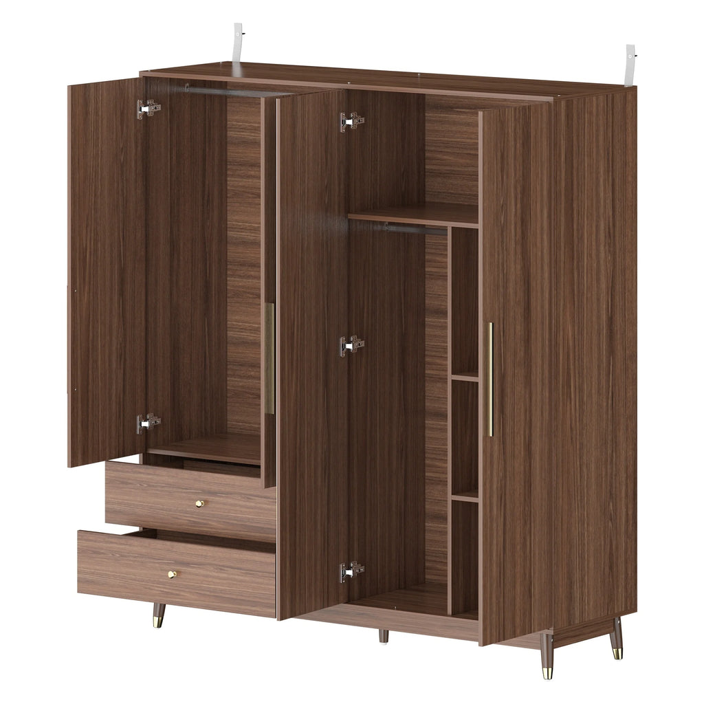 Wood Armoire with Mirror and 2 Drawers V58723