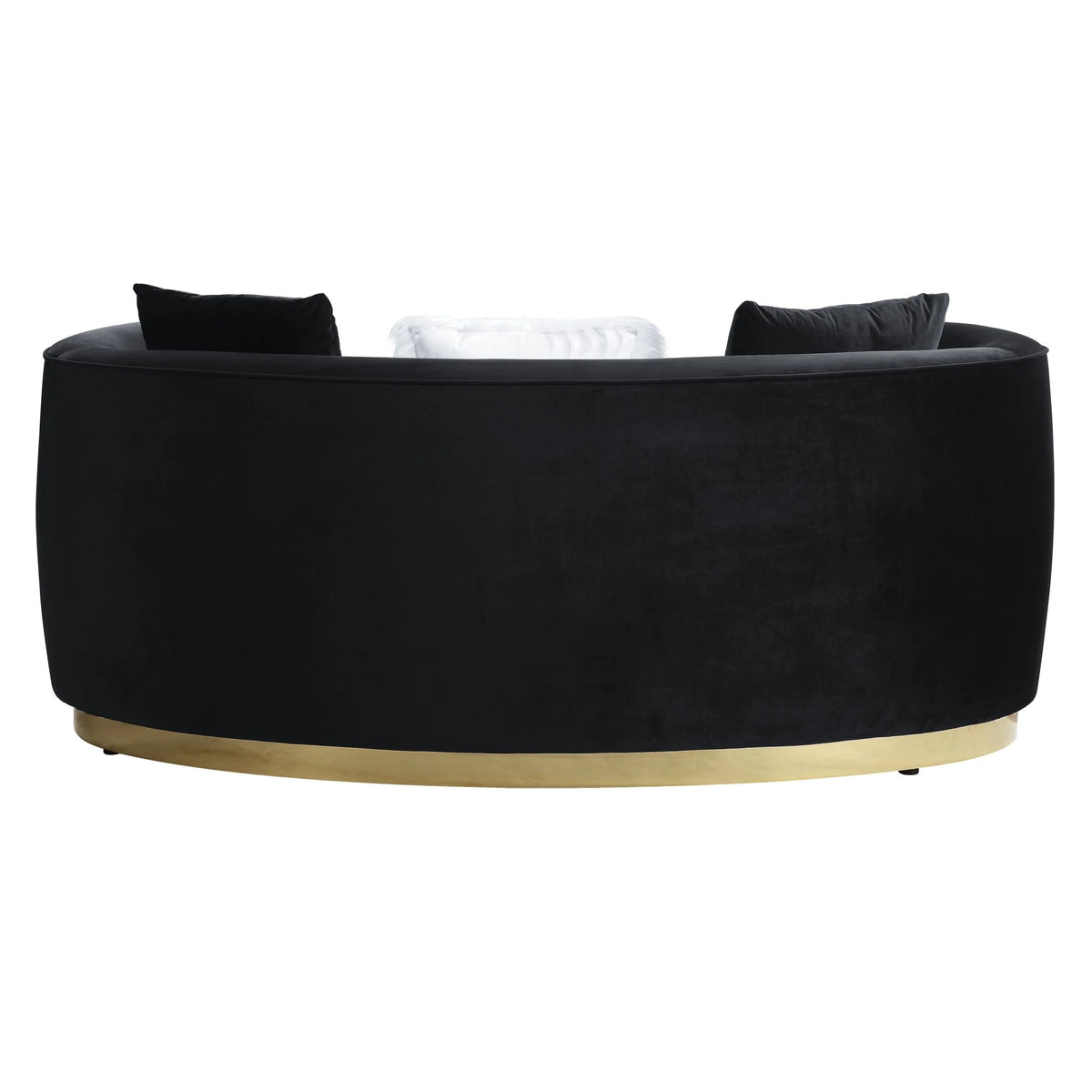 Black Velvet Curved Love Seat Sofa Q655
