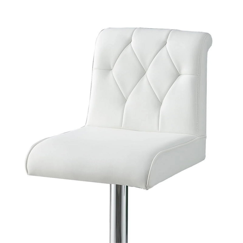 White Faux Leather Adjustable Height Swivel Barstool Set of 2 R8657