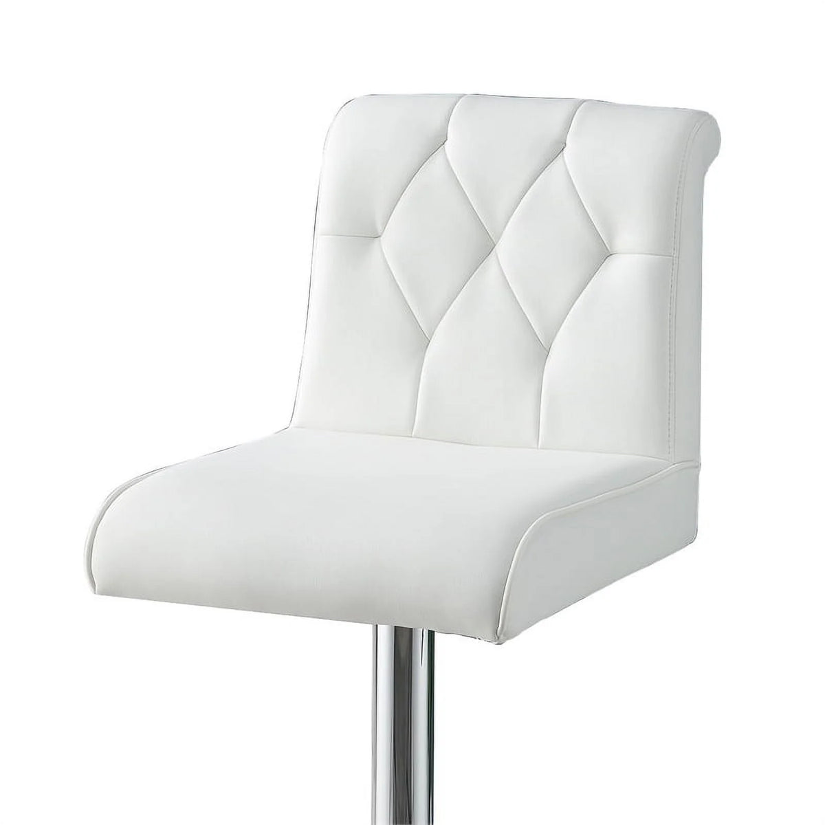 White Faux Leather Adjustable Height Swivel Barstool Set of 2 R8657