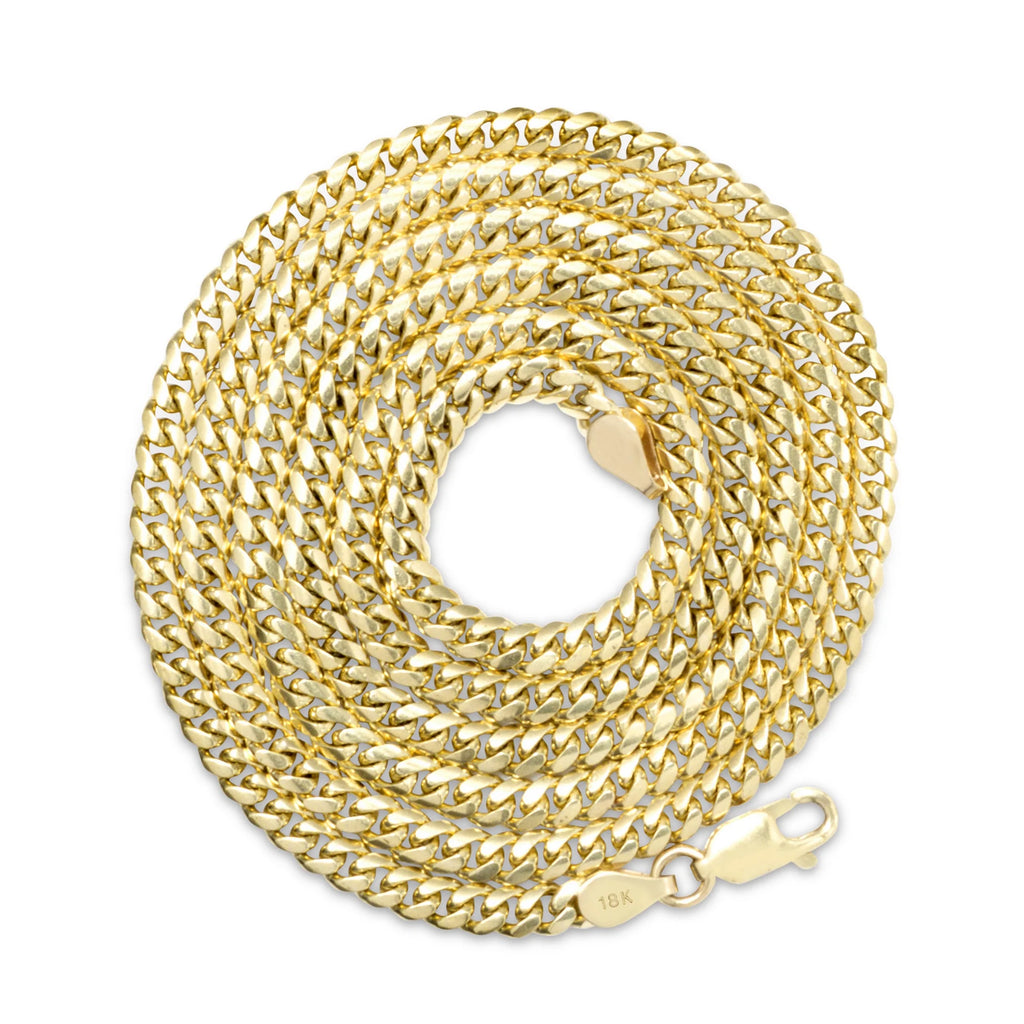 18K Yellow Gold Solid Miami Cuban Link Chain Pendant Necklace 16" - 30" D214161