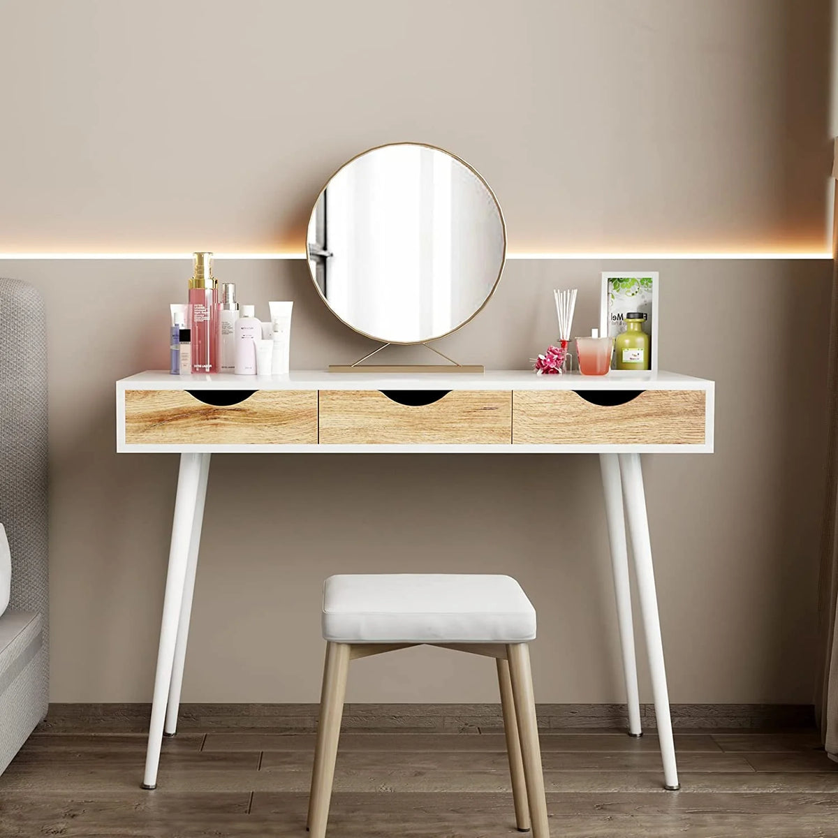 Computer Desk with 3 Drawers, 43 Inches V3569