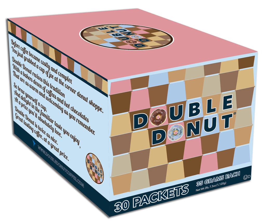Double Donut Flavored Hot Chocolate Packets, Gourmet Hot Cocoa Mix Variety Pack 30 Count C324