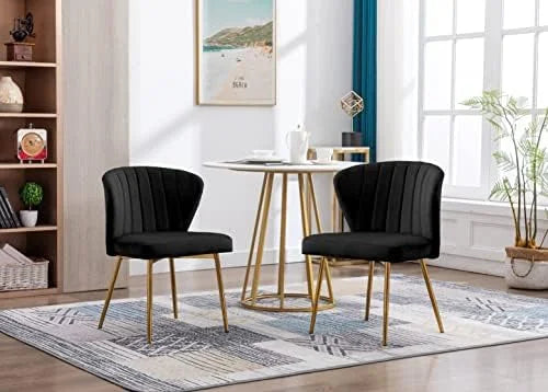 Velvet Accent Chair with Golden Metal Legs G323