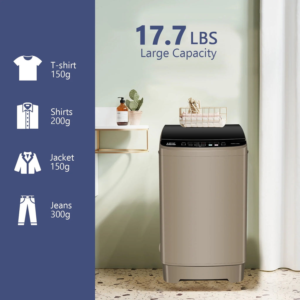 Full-Automatic 17.7 lbs Portable Compact Laundry Washer with Drain Pump U296