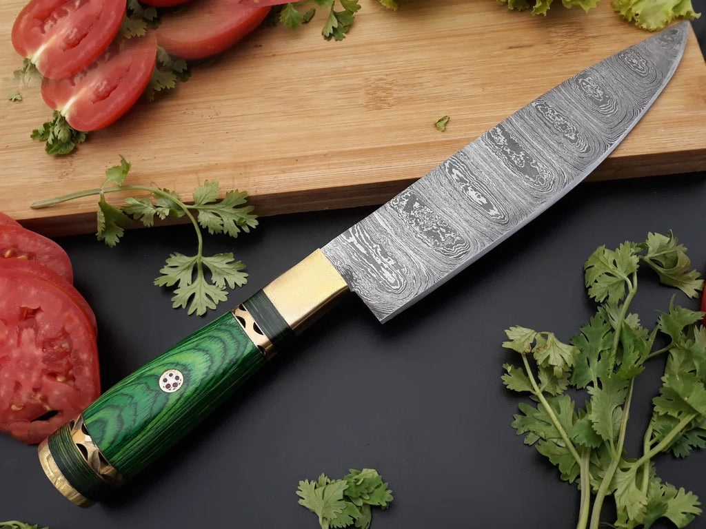 Handmade Damascus Chef Knife Fixed Blade W140