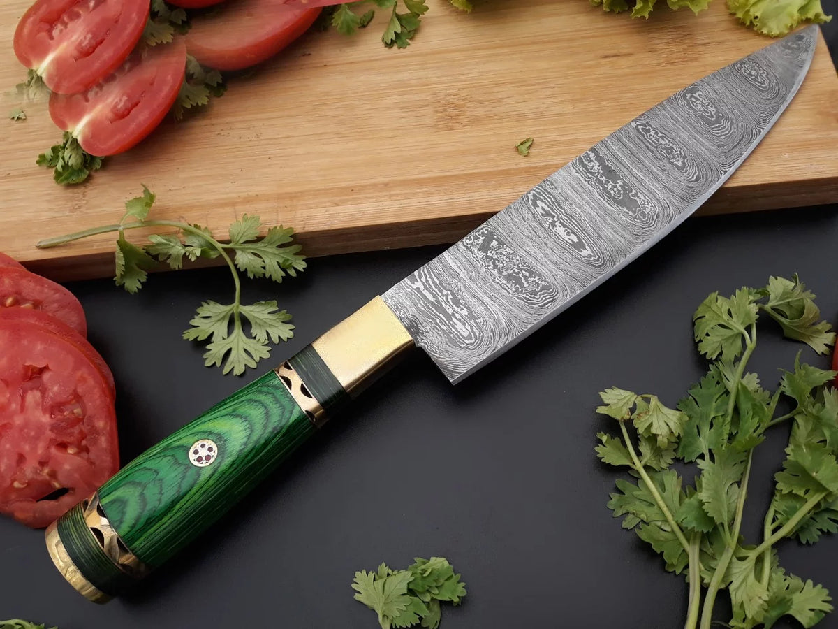 Handmade Damascus Chef Knife Fixed Blade W140
