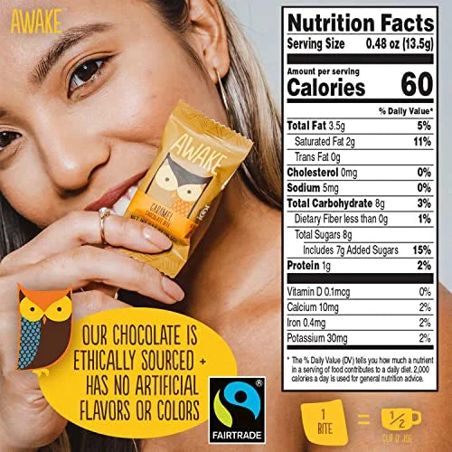 Caffeinated Chocolate Bites Caramel Gluten Free 50 Bites L66147