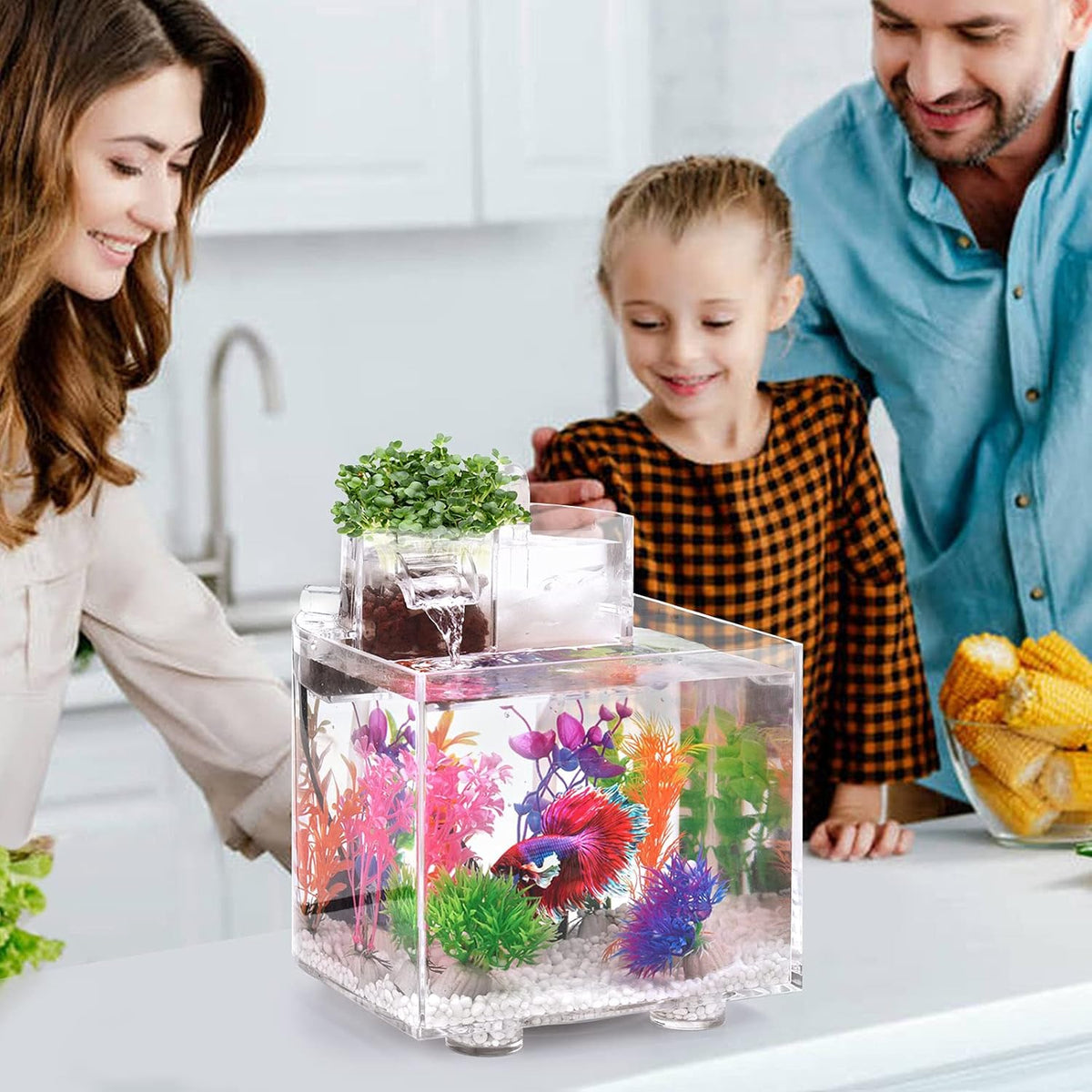 1.6 Gallon Self Cleaning Aquarium with Heater and Filter P794