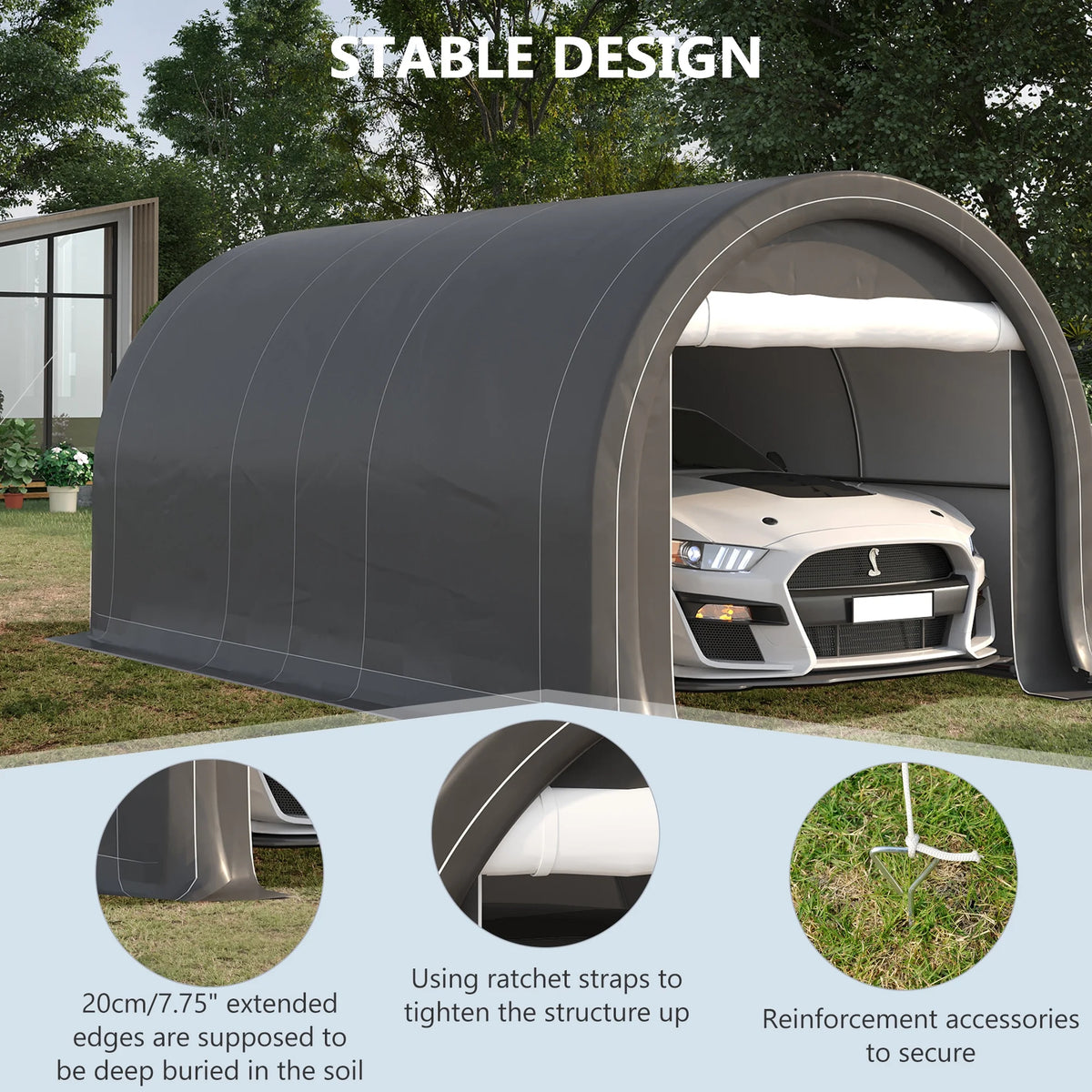 10' x 16' Anti-UV PE Carport Storage Tent L478802