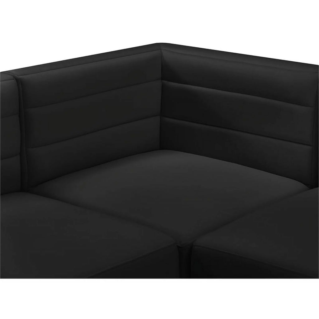 Black Velvet Modular Sectional D628