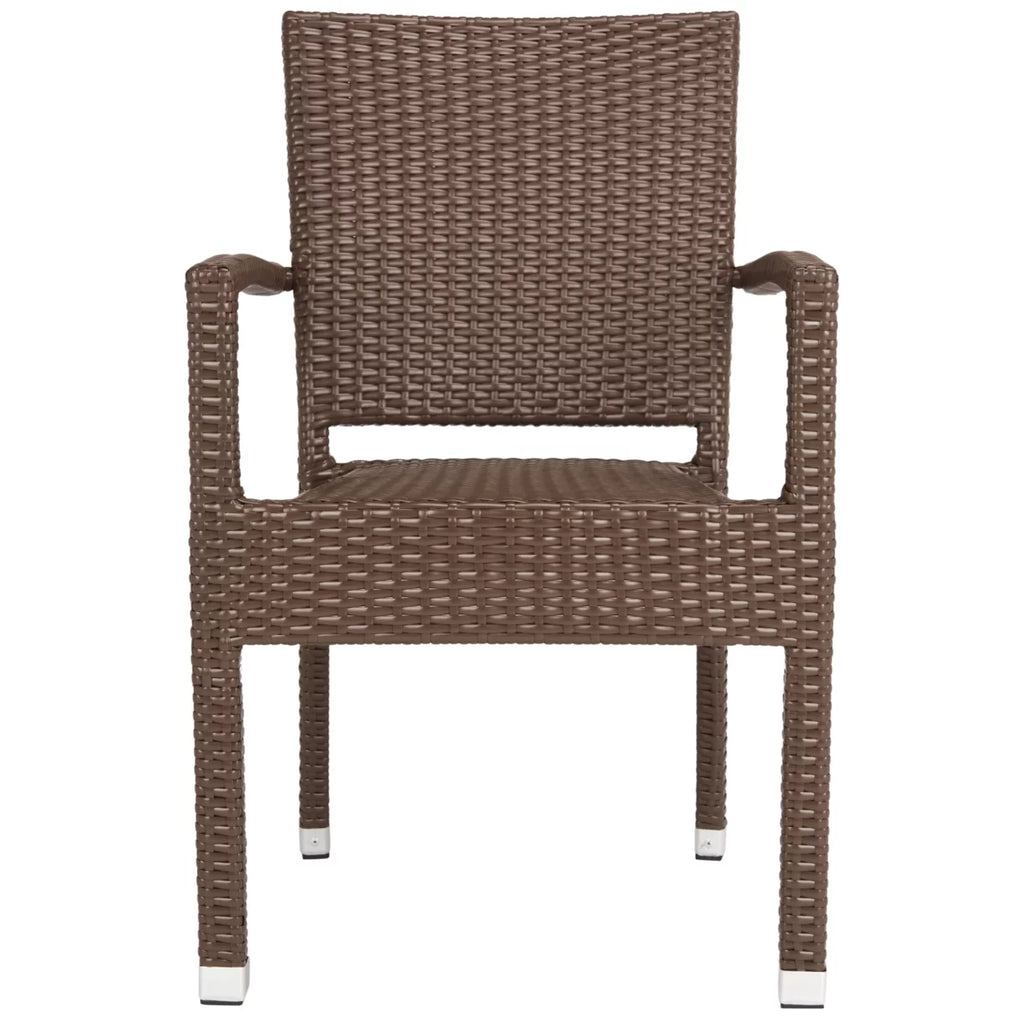 Brown Outdoor Stacking Armchair Set of 2 C211