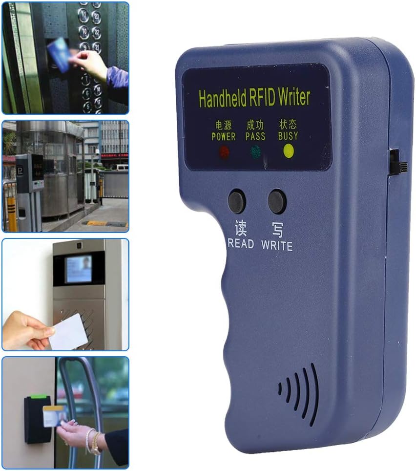 Handheld RFID Card Copier 125KHz ID Duplicator Reader Writer with 5Pcs Writable Keychain and 5Pcs Writable Card H223979