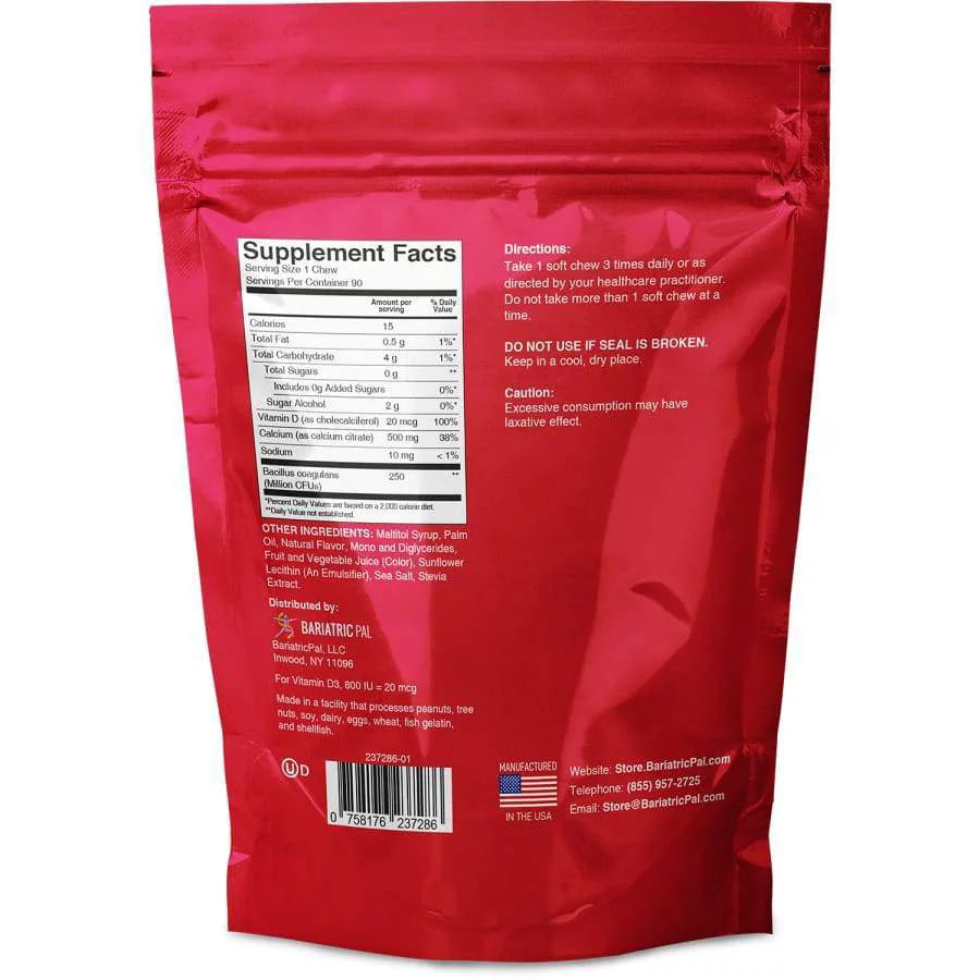Sugar-Free Calcium Citrate Soft Chews 500mg with Probiotics 90ct I784367