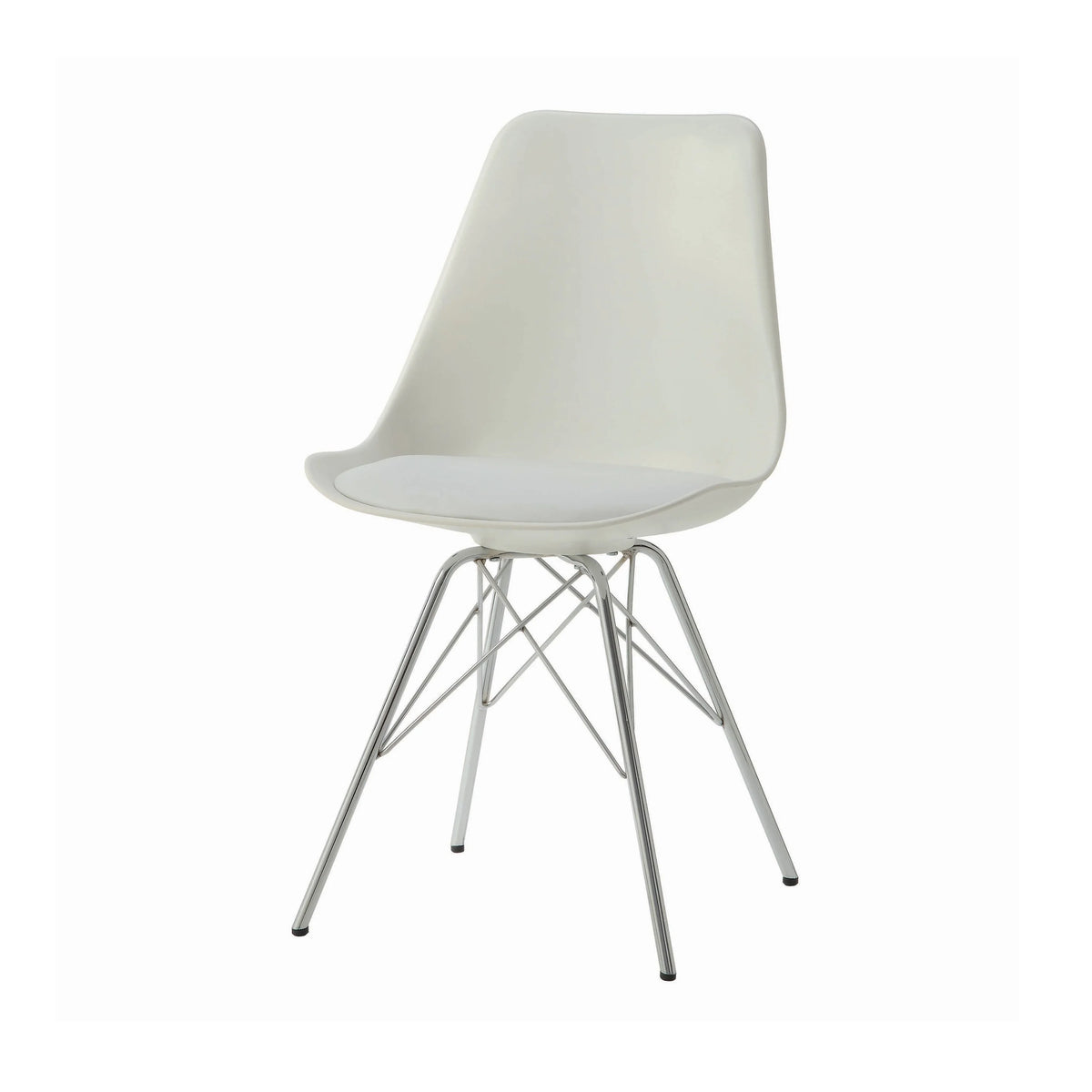White and Chrome Dining Chairs Set of 2 R6228