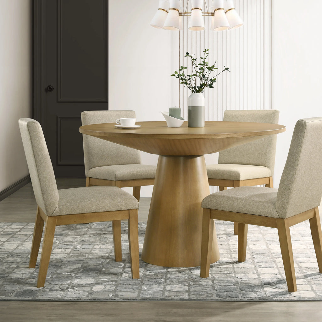 Round Pedestal Dining Set with 4 Chairs G700