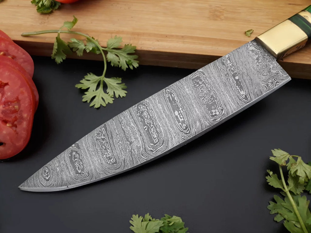 Handmade Damascus Chef Knife Fixed Blade W140