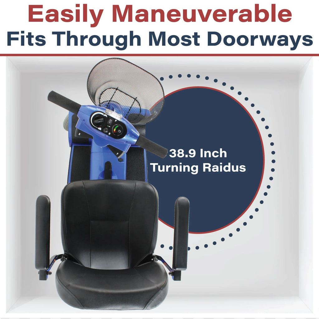 Blue 4 Wheel Folding Mobility Scooter Z952