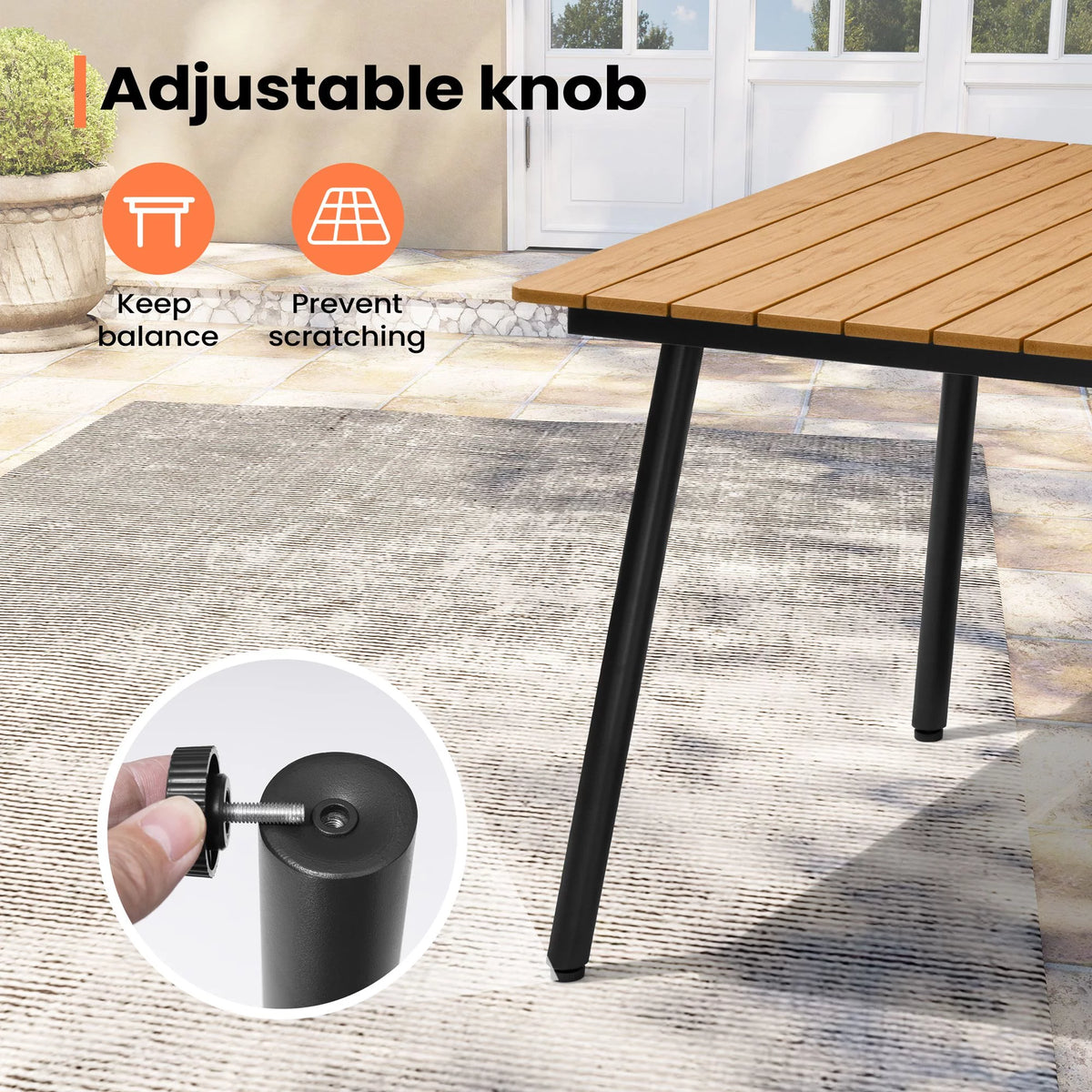 82in Rectangular Dining Table for 6-8 Person, Brown V59710