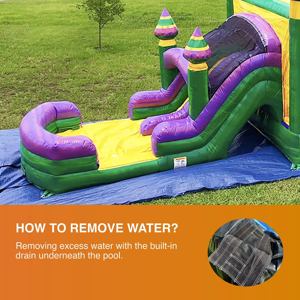Inflatable Bounce House with Dual Water Slides and Pool D5895