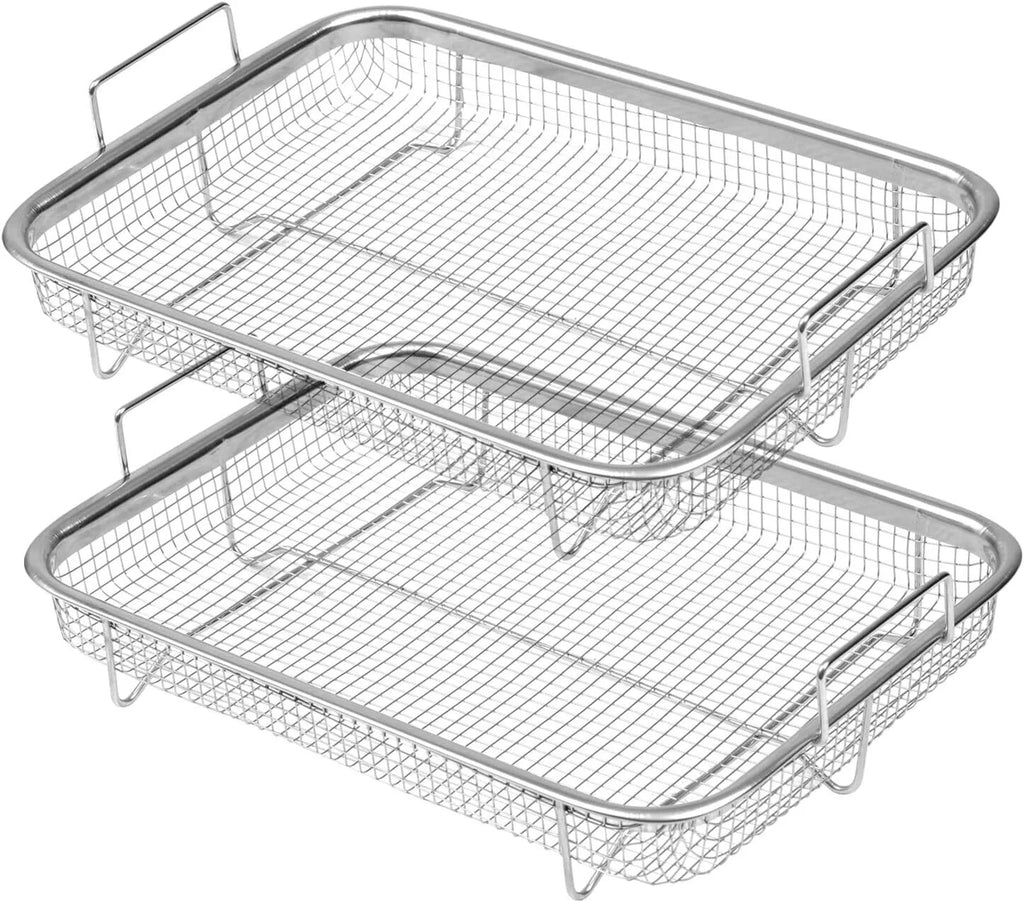 Stainless Steel Grill Basket 2pc Air Fryer Basket For Oven Q434024