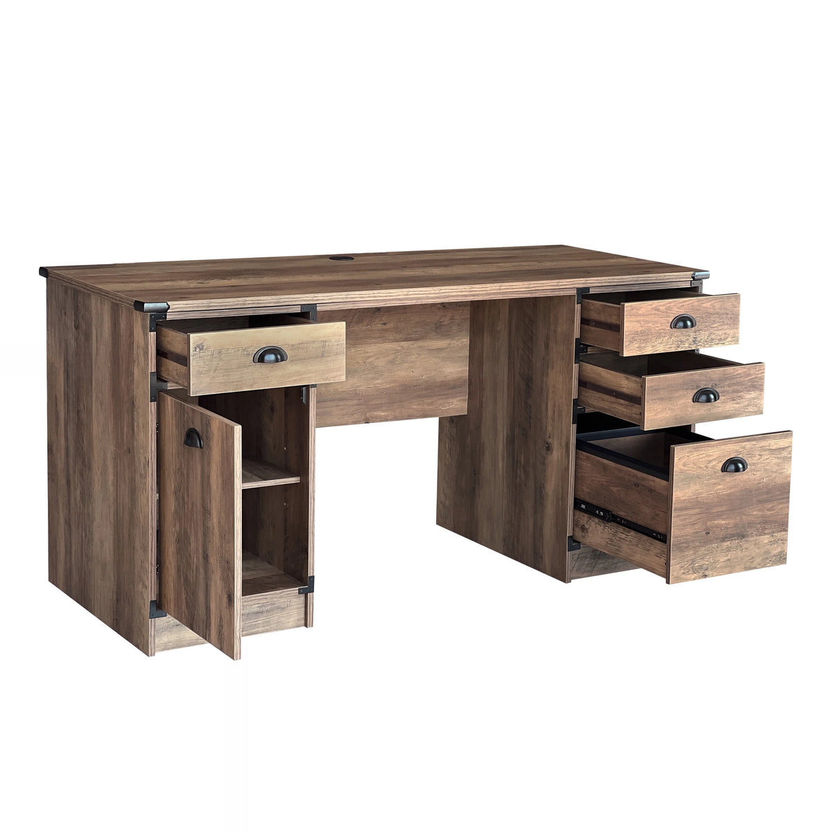 Oak Particle Board and Wood Desk B111866